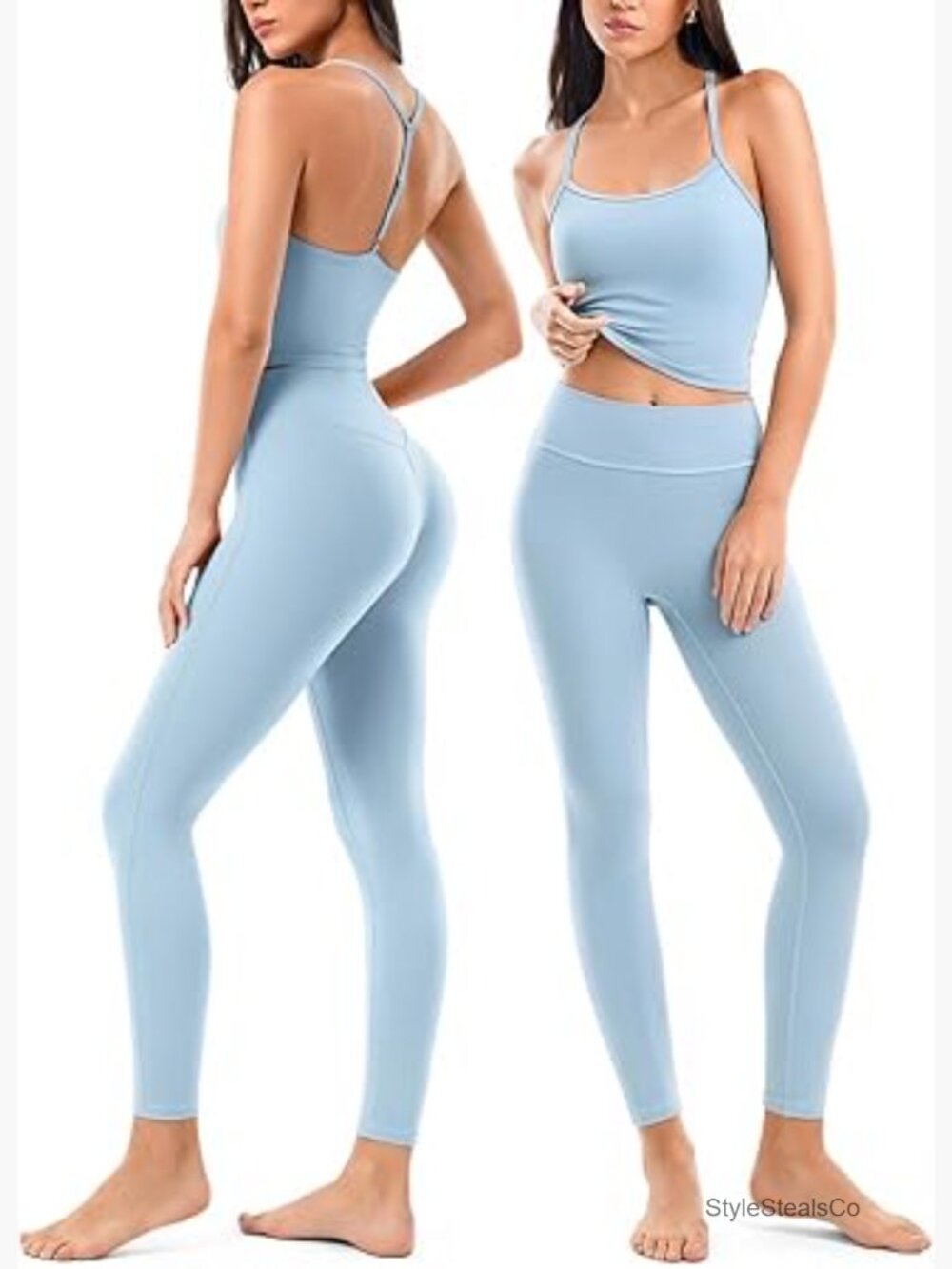 Medium Workout Set, Nylon Spandex, Tummy Control, Adjustable Straps